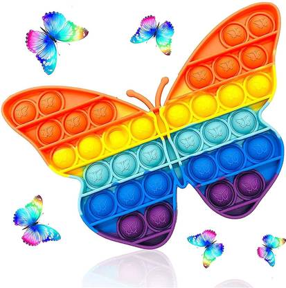 Galactic New pop It Toy Butterfly Pop It Butterfly Rainbow Fidget Toy Push Pop Bubble Fidgets Poppit Pop Bubbles Games Squeeze Squishy Sensory Toys Poppet Kids Motor Toys [Butterfly]