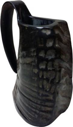 Vintageware Handmade Real Buffalo Horn Made Vikings Beer (250ML, Black) Plastic Beer Mug