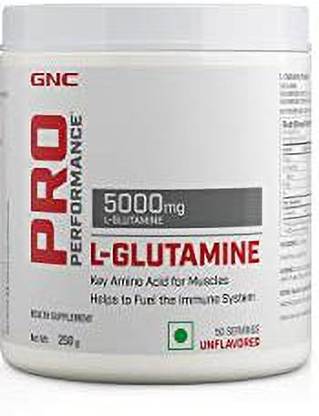 GNC Pro Performance L-Glutamine 5000 mg - 50 Servings - 0.55lbs, 250 gm (Unflavored) Glutamine