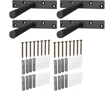 DILNAZ ART The Heavy Duty Floating Shelf Hardware – Heavy Duty Floating Shelf Bracket- 4X Floating Shelves Brackets ½" Diameter, 16x Premium Screws & 32x Anchors Hidden Shelf Brackets 6 Inch 89 Shelf Bracket