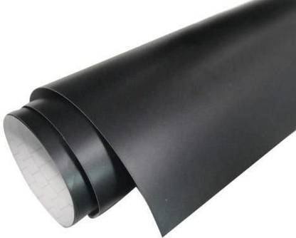 DECOR KAFE 41 cm Black Matt Vinyl wrap sheet Roll Sticker Suitable For:|Living Room|Furniture|Almirah|Refrigerator| Decal Self Adhesive Sticker