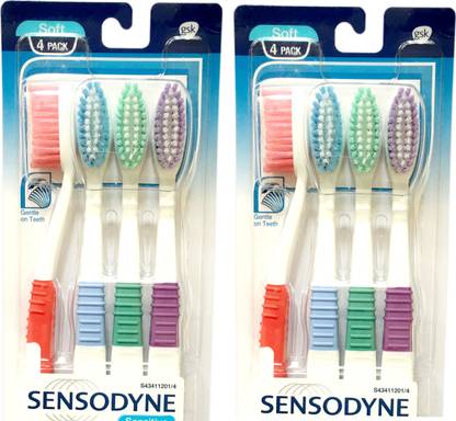 SENSODYNE Sensitive Soft Toothbrush (8 Toothbrushes) Soft Toothbrush
