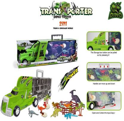 Skstore Dinosaur Truck Toys for Kids - Dinosaur Carrier Transport Truck Toy Vehicles for 3+ Years Kids Boys Girls
