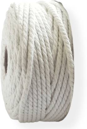 Zippy Flora Macrame Cotton Cord 3 mm, Macrame Thread for DIY Projects (White) (110 m)