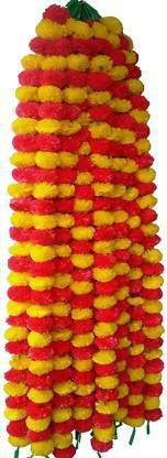 Arudha Craetions Yellow, Red Marigold Artificial Flower