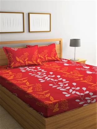 Fashion String 144 TC Microfiber Double Geometric Flat Bedsheet