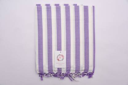 HAIDER ALI AND SONS Cotton Queen Flat 120 TC Striped Bedsheet