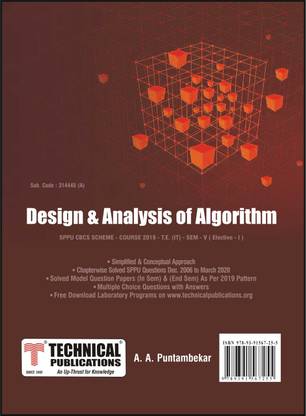 Design and Analysis of Algorithm for SPPU 19 Course (TE - SEM V - IT- 314445A) (Elective - 1)