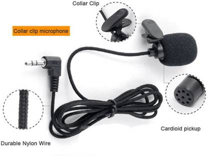 labeeb High Pitch Premium Quality Collar Mic 3.5mm Plastic Microphone for YouTube, Collar Mike for Voice Recording, Lapel Mic Mobile, Pc, Laptop, Android Smartphones, DSLR Camera for All Support (Black) Camera Microphone