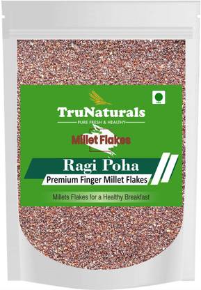 Trunaturals Ragi Flakes 900g | Ragi Flakes Poha | Ragi Flakes Organic for Breakfast Sugar Free | Finger Millet Flakes for Poha and Upma Gluten Free, Minimally Processed Pouch
