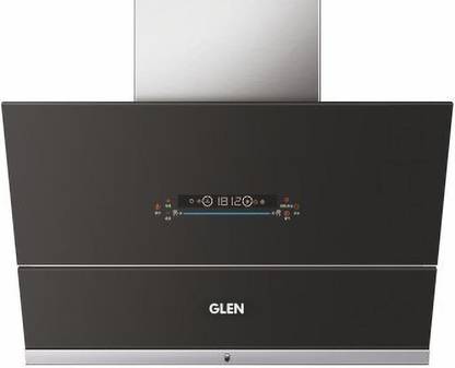Glen 6074 Chimney with 75cm 1400 m3h Auto Clean Wall and Ceiling Mounted BLACK 1400 CMH Chimney