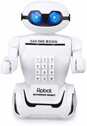 Dherik Tradworld Robot Piggy Bank Robotic Coin Stealing & Munching Toy Money Saving Storage Box for Kids Pack of 1 Coin Bank Coin Coin Bank