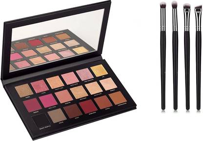 Dhanmann Eyeshadow Palette with Brush Set Combo of Rose