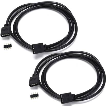 GoFree Power Sharing Cable 0.38 m 4 Pin PC RGB Extension Cable (Pack of 2) - Extend Length Of Cable For Fans & Other RGB Devices - For 4 Pin 12v connector