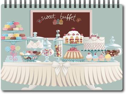 Nourish A4 Size RULED Pages Colourful Graphic Diary A4 Notebook Ruled 75 Pages