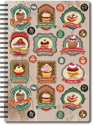 Nourish A4 Size RULED Pages Colourful Graphic Diary A4 Notebook Ruled 75 Pages