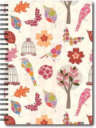 Nourish A4 Size RULED Pages Colourful Graphic Diary A4 Notebook Ruled 75 Pages