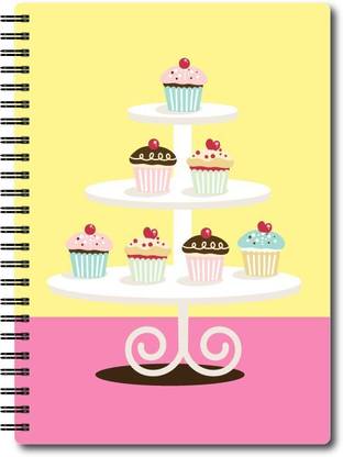 Nourish A4 Size RULED Pages Colourful Graphic Diary A4 Notebook Ruled 75 Pages
