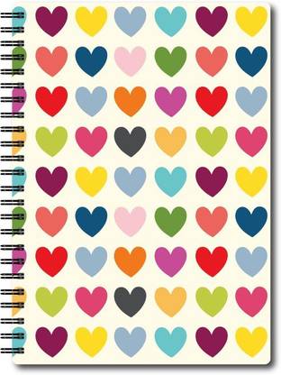 Nourish A4 Size Plain Pages Colourful Graphic Diary A4 Notebook Unruled 75 Pages