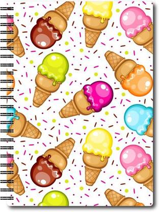 Nourish A4 Size RULED Pages Colourful Graphic Diary A4 Notebook Ruled 75 Pages