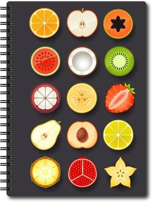 Nourish A4 Size Plain Pages Colourful Graphic Diary A4 Notebook Unruled 75 Pages