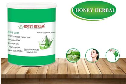 HONEY HERBAL Hydrsoluble Alovera Cream wax for smooth and painless waxing(800GM) Cream