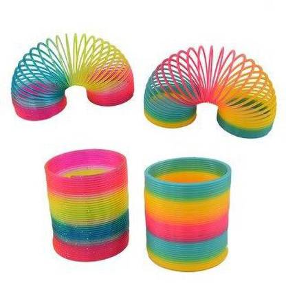 Spark Toy Rainbow Spring Game, Magic Spring with Rainbow type Multi Color (Pack of 02 Springs)