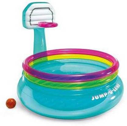 Momai Inflatable Jump-O-Lene, Trampoline Ball Pit Bouncer Shoot N Bounce with a Basketball Ring - 48265