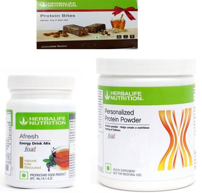 HERBALIFE PROTIEN POWDER (200g)+ AFRESH TULSI (50g)+ PROTIEN BITES (100g) SET OF 3 PCS Plant-Based Protein