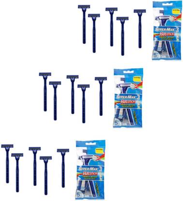 Supermax Hattrick Triple Blade Disposable 5 Razor - Pack of 3  Shaver For Men