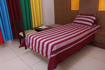SBN Newlifestyle 400 TC Cotton Single Striped Flat Bedsheet