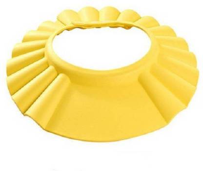 Simxen Adjustable Baby Kids Shampoo Bath Bathing Safe Soft Shower Button Closure Cap Hat Hair Shield (Yellow)
