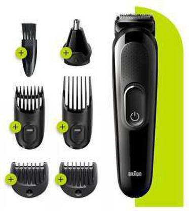 Braun Hair Clippers for Men MGK3220, 6in1 Beard Trimmer, Ear & Nose Trimmer, Cordless & Rechargeable Grooming Kit 50 min  Runtime 13 Length Settings