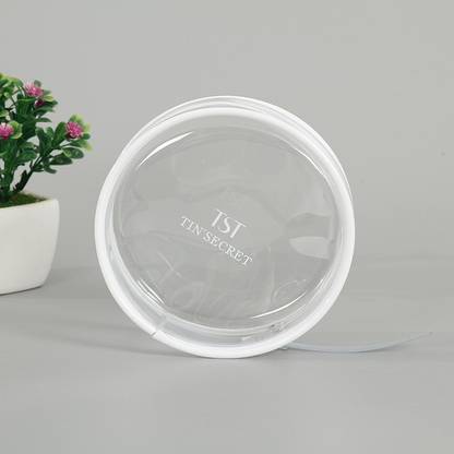 Gold Flame Waterproof Round Clear PVC Pouch Transparent Cosmetic Bag multi use Vanity Box