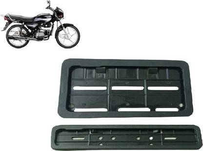 AS TRADERS Bike Number Plate Frame Set of Two (Front and Back) for Splendor Plus Bike Number Plate