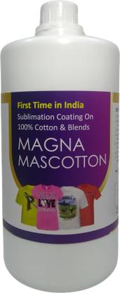 Magna Mascotton,Sublimation Coating Liquid for 100% Cotton T-Shirts(only on Light Colour Cloths) and Other Blend (1liter) Liquid