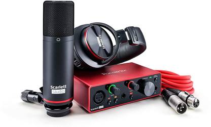 FOCUSRITE carlett Solo Studio (3rd Gen) USB Audio Interface and Recording Bundle with Pro Tools, First Audio Interface
