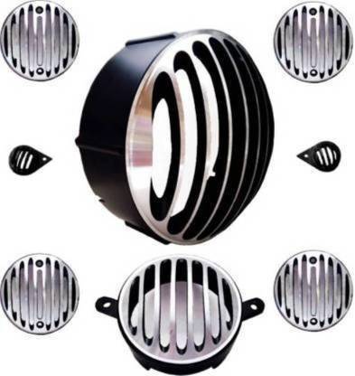 KLOUT ROYAL ENFIELD BULLET CLASSIC 350 STAINLESS METAL DIAMOND FINISH GRILL SET OF 8PCS Bike Headlight Grill