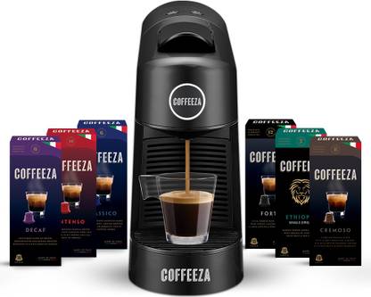 Coffeeza Finero Next Coffee Making Machine, Espresso & Americano Maker Machine Using Pods Capsules, 1Year Warranty (60 FREE Capsules Included) 20 Cups Coffee Maker