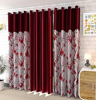 Parda Sansar 213 cm (7 ft) Door Polyester Curtain (Pack Of 3)