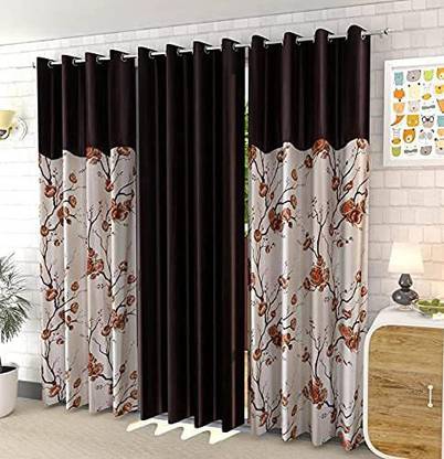 Parda Sansar 213 cm (7 ft) Polyester Door Curtain (Pack Of 3)