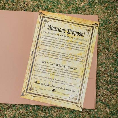 TREASURE TALES Contracts & Certificates | Marriage Proposal Contract A4 Journal Unruled 2 Pages