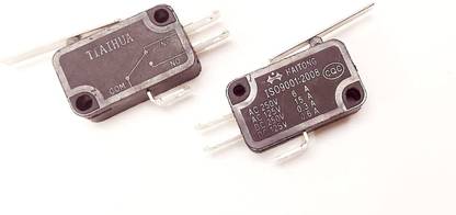 ERHIndia (Pack of 2) Micro Limit Switch 220v Momentary SPDT Snap Action Switch Push button AC DC (125v-250v) (0.6-6 A) Electronic Components Electronic Hobby Kit