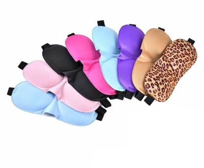 Digital Shoppy 1 Pc Rest Eye Mask Memory Foam Padded Shade Cover Blindfold Sponge Eyeshade Soft Polyester Eye Mask Shade for Sleeping (Random Color)