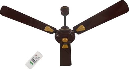 TVS GREEN Decor Baker Brown 1200 mm BLDC Motor with Remote 3 Blade Ceiling Fan with 3 Year Warranty BLDC Motor with Remote 1200 mm Ceiling Fan