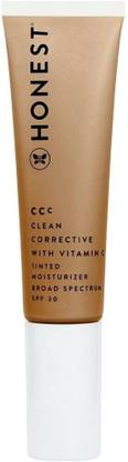 Honest Beauty CC Tinted Moisturizer with Vitamin C Broad Spectrum SPF 30 Sahara Foundation