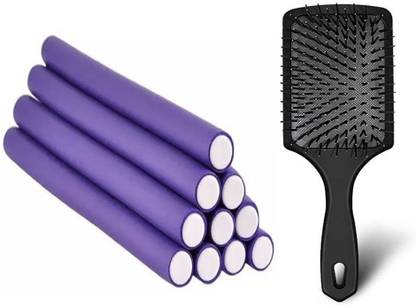 skyowings Magic Hair Curling Rod Hair Curler Makers Soft Foam Bendy Twist Curls Flexi Rollers Styling tools for Women & Men with 1 Piece Hair Brush Hair Curler
