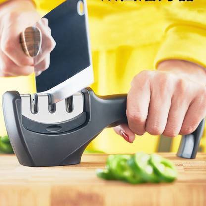Gentle e kart Kitchen Knife Sharpener,3 in 1 Portable Knife Sharpening Tool, Easy Manual Home Knife Accessories Help Repair,Restore and Polish Blades,Anti-Slip Handle&Base Electric Knife Sharpener