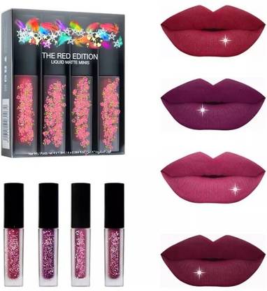 DESRK COMBO PACK TRUE MATTE ULTRA SMOOTH LIQUID LIPSTICK WITH MATTE MINIS RED EDITION LIQUID LIPSTICK