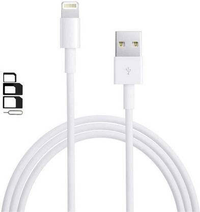 Shopnet Cable Accessory Combo for Fast Lightning USB Data Sync Charging Cable For Apple iPhone 6s Plus - 1m Long WHITE